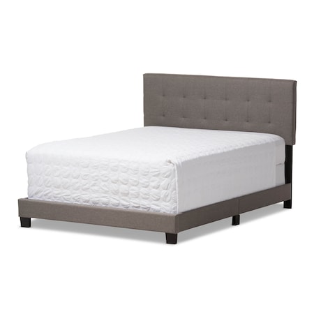 Baxton Studio Brookfield Modern Grey Upholstered Grid-tufting Queen Size Bed 131-7311